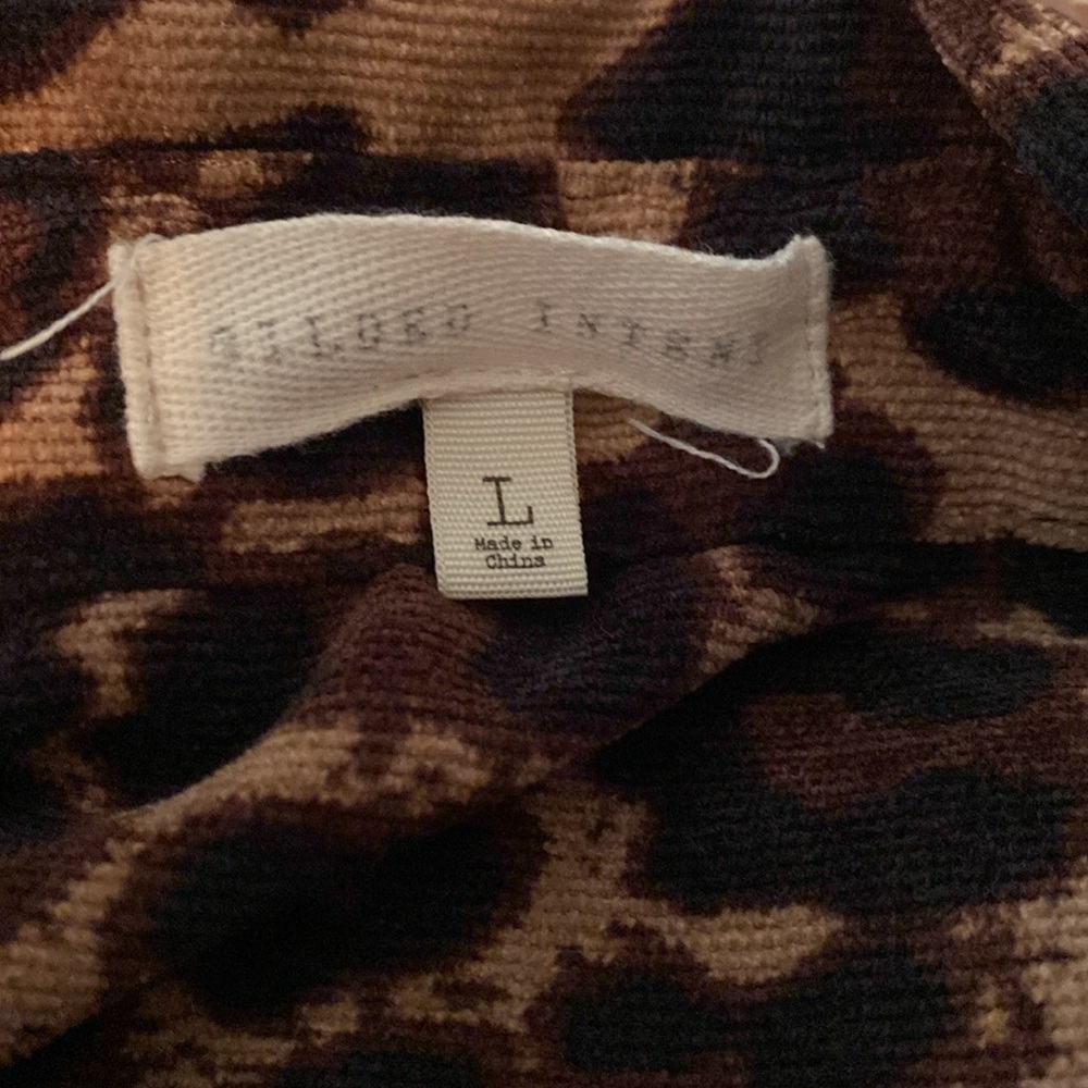 Leopard Print Corduroy Button Up Top - image 4